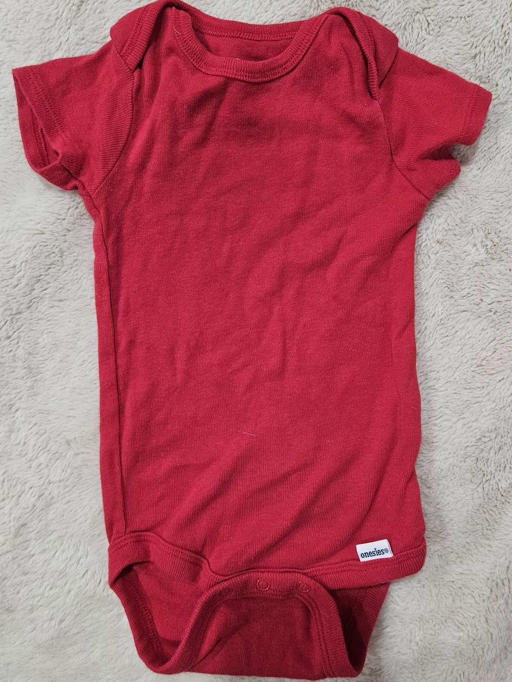 Gerber Red Short-Sleeve Baby Bodysuit - 3-6 Months